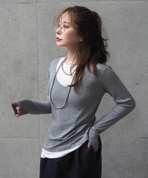 wool blend layered tops /ウールブレンドレイヤードトップス