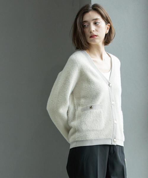 OPAQUE.CLIP（オペークドットクリップ）の「フェザーヤーンカーディガン【洗濯機OK/抗ピル】（カーディガン/ボレロ・レディース・ナチュラル/オフホワイト/チャコールグレー・42/40/38/36）」の11枚目の写真