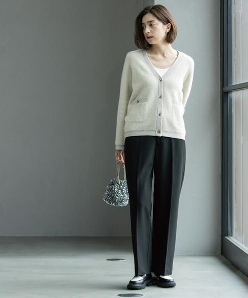 OPAQUE.CLIP（オペークドットクリップ）の「フェザーヤーンカーディガン【洗濯機OK/抗ピル】（カーディガン/ボレロ・レディース・ナチュラル/オフホワイト/チャコールグレー・42/40/38/36）」の12枚目の写真