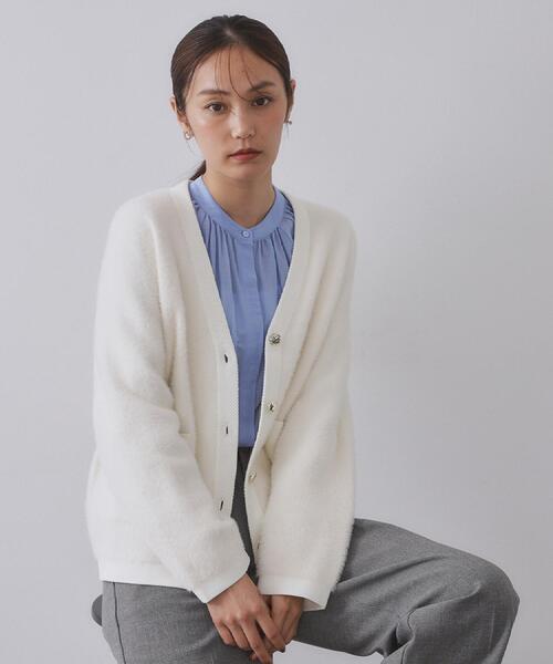 OPAQUE.CLIP（オペークドットクリップ）の「フェザーヤーンカーディガン【洗濯機OK/抗ピル】（カーディガン/ボレロ・レディース・ナチュラル/オフホワイト/チャコールグレー・42/40/38/36）」の14枚目の写真