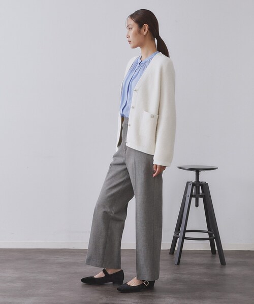 OPAQUE.CLIP（オペークドットクリップ）の「フェザーヤーンカーディガン【洗濯機OK/抗ピル】（カーディガン/ボレロ・レディース・ナチュラル/オフホワイト/チャコールグレー・42/40/38/36）」の16枚目の写真