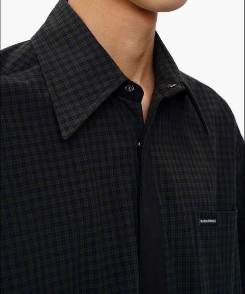 MASONPRINCE（メイソンプリンス）の「オーバーサイズ フェイクタイ チェック柄シャツ CS2181【MASONPRINCE】【2025AW】（シャツ/ブラウス・メンズ・レッド系その他/グリーン系その他・L/M/S）」の11枚目の写真