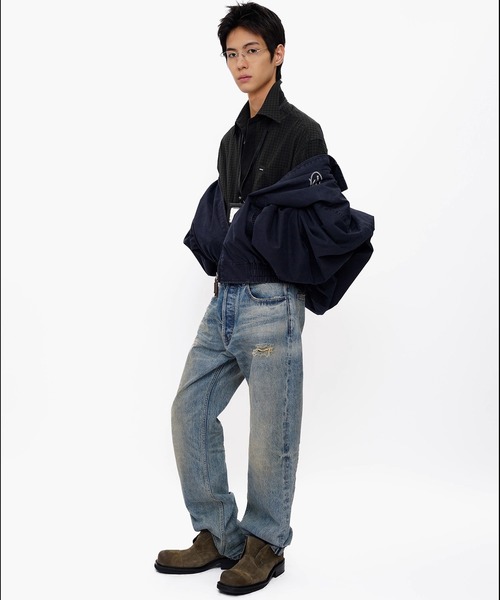 MASONPRINCE（メイソンプリンス）の「オーバーサイズ フェイクタイ チェック柄シャツ CS2181【MASONPRINCE】【2025AW】（シャツ/ブラウス・メンズ・レッド系その他/グリーン系その他・L/M/S）」の12枚目の写真