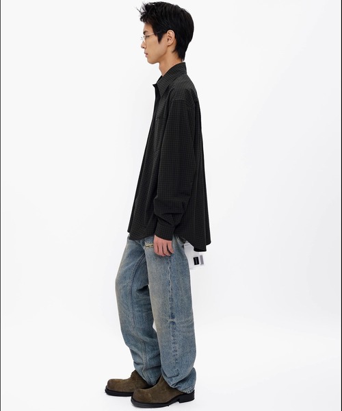 MASONPRINCE（メイソンプリンス）の「オーバーサイズ フェイクタイ チェック柄シャツ CS2181【MASONPRINCE】【2025AW】（シャツ/ブラウス・メンズ・レッド系その他/グリーン系その他・L/M/S）」の13枚目の写真