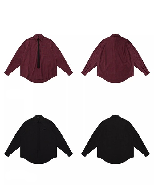 MASONPRINCE（メイソンプリンス）の「オーバーサイズ フェイクタイ チェック柄シャツ CS2181【MASONPRINCE】【2025AW】（シャツ/ブラウス・メンズ・レッド系その他/グリーン系その他・L/M/S）」の15枚目の写真