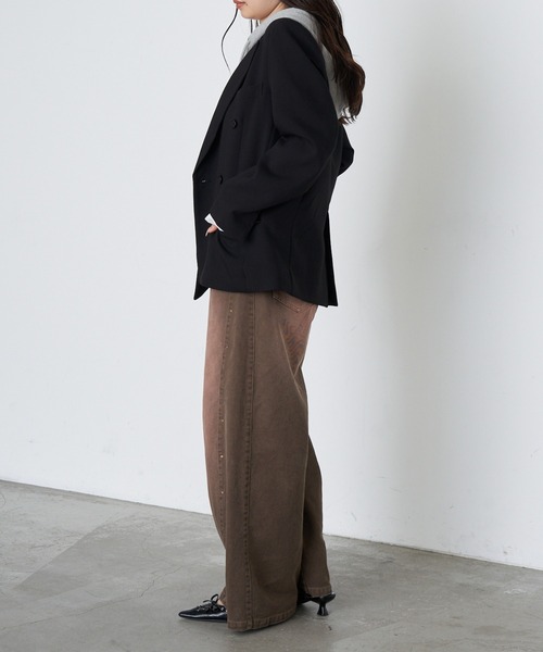 RAY CASSIN（レイカズン）の「カフス取り外しテーラードジャケット（テーラードジャケット・レディース・ブラック系その他2/ブラック/ブラウン系その他2/グレー・FREE）」の17枚目の写真