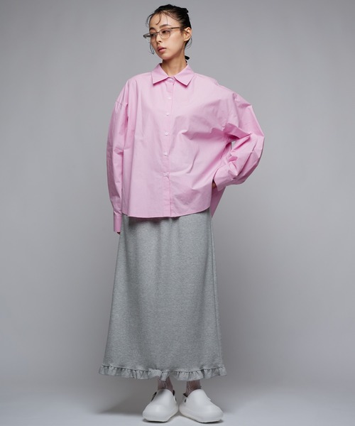 Narcissus（ナルシス）の「スウェットフリルロングスカート（スカート・レディース・ブラック/グレー・FREE）」の4枚目の写真