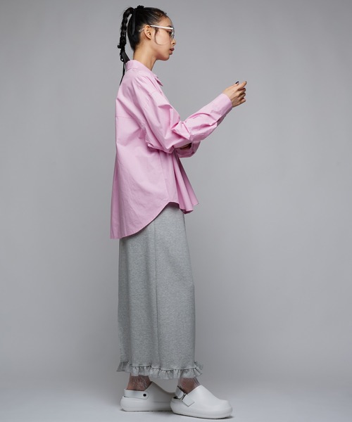 Narcissus（ナルシス）の「スウェットフリルロングスカート（スカート・レディース・ブラック/グレー・FREE）」の5枚目の写真