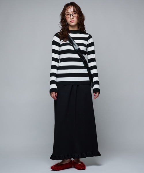 Narcissus（ナルシス）の「スウェットフリルロングスカート（スカート・レディース・ブラック/グレー・FREE）」の8枚目の写真