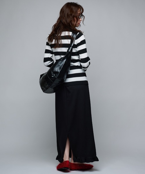 Narcissus（ナルシス）の「スウェットフリルロングスカート（スカート・レディース・ブラック/グレー・FREE）」の10枚目の写真