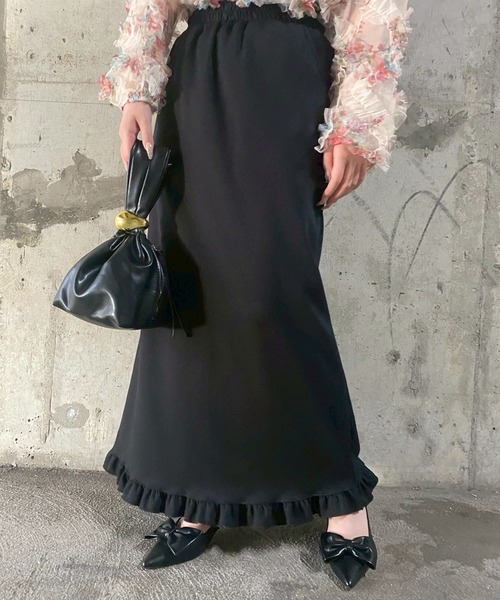 Narcissus（ナルシス）の「スウェットフリルロングスカート（スカート・レディース・ブラック/グレー・FREE）」の20枚目の写真