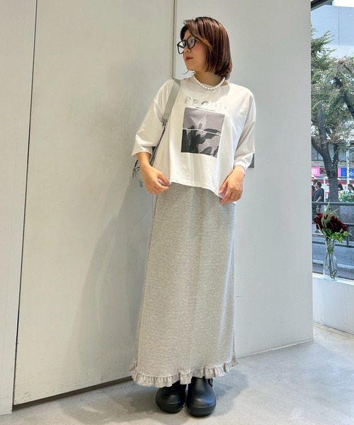 Narcissus（ナルシス）の「スウェットフリルロングスカート（スカート・レディース・ブラック/グレー・FREE）」の21枚目の写真