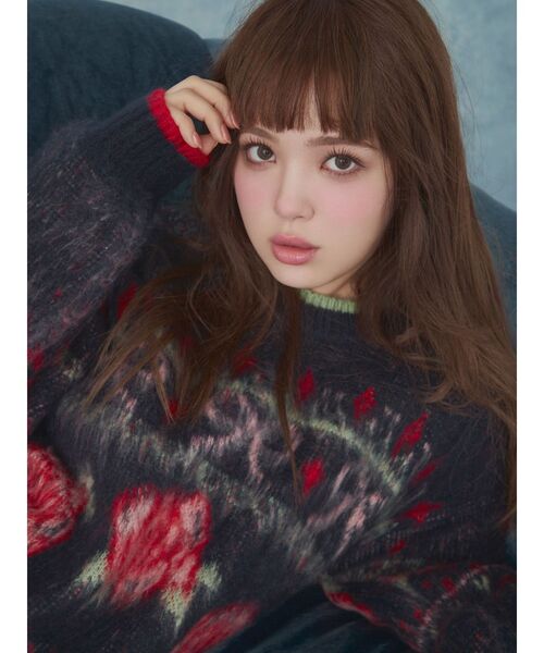 CALNAMUR（カルナムール）の「ローズ＆リボンジャガードニット（ニット