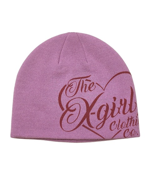❤︎noppy❤︎ページ HEART SCRIPT LOGO BEANIE（ニットキャップ/ビーニー）｜X-girl