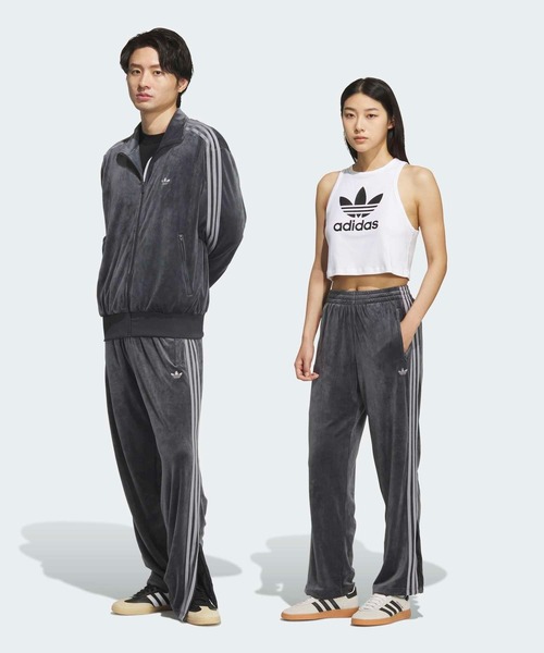 アディダスオリジナルス ベロアトラックパンツ グレー M 新品未使用タグ付き ベロア トラックパンツ / アディダスオリジナルス adidas