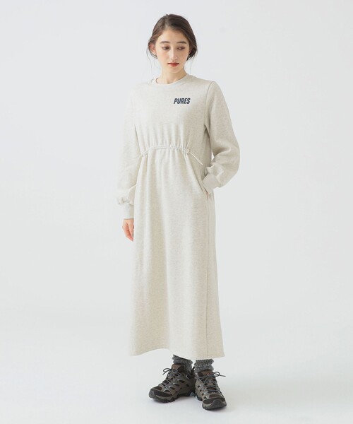 B:MING by BEAMS(ビーミングバイビームス)の「裏毛ロゴ ワンピース (洗濯可)(ワンピース・レディース・ライトグレー/ホワイト系その他5/ブラック系その他4・SMALL/MEDIUM)」の4枚目の写真