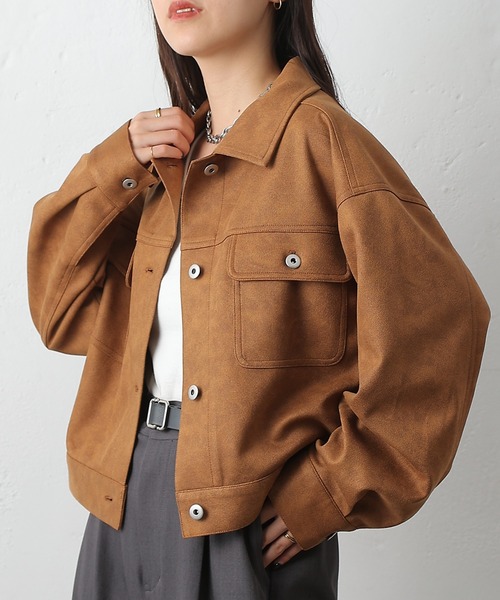 COLONY 2139（コロニートゥーワンスリーナイン）の「スエードポンチGジャン（その他アウター・レディース・ブラウン/キャメル/チャコールグレー・FREE）」の3枚目の写真