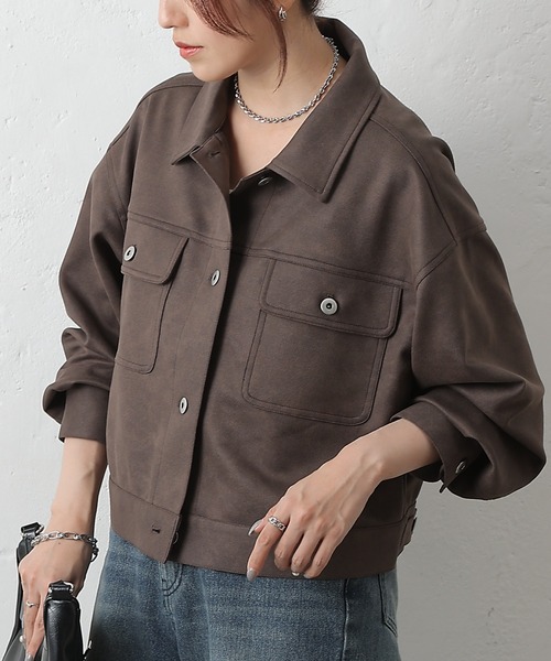 COLONY 2139（コロニートゥーワンスリーナイン）の「スエードポンチGジャン（その他アウター・レディース・ブラウン/キャメル/チャコールグレー・FREE）」の2枚目の写真