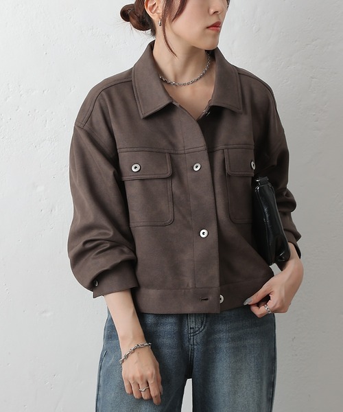 COLONY 2139（コロニートゥーワンスリーナイン）の「スエードポンチGジャン（その他アウター・レディース・ブラウン/キャメル/チャコールグレー・FREE）」の13枚目の写真