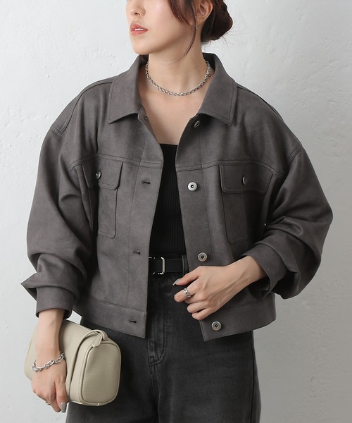 COLONY 2139（コロニートゥーワンスリーナイン）の「スエードポンチGジャン（その他アウター・レディース・ブラウン/キャメル/チャコールグレー・FREE）」の5枚目の写真