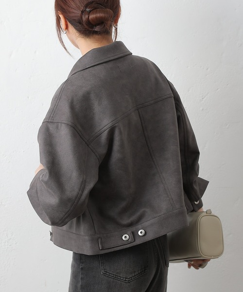 COLONY 2139（コロニートゥーワンスリーナイン）の「スエードポンチGジャン（その他アウター・レディース・ブラウン/キャメル/チャコールグレー・FREE）」の7枚目の写真