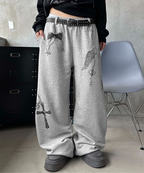 チェーンプリントスウェットパンツ（スウェットパンツ）｜sedacle girl