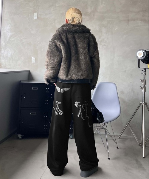 sedacle girl(セダクルガール)の「チェーンプリントスウェットパンツ(スウェットパンツ・レディース・グレー/ブラック・SMALL/MEDIUM)」の12枚目の写真
