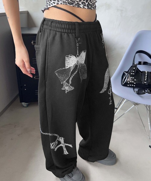 チェーンプリントスウェットパンツ（スウェットパンツ）｜sedacle girl