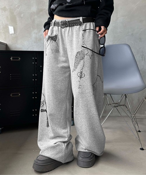 sedacle girl(セダクルガール)の「チェーンプリントスウェットパンツ(スウェットパンツ・レディース・グレー/ブラック・SMALL/MEDIUM)」の15枚目の写真
