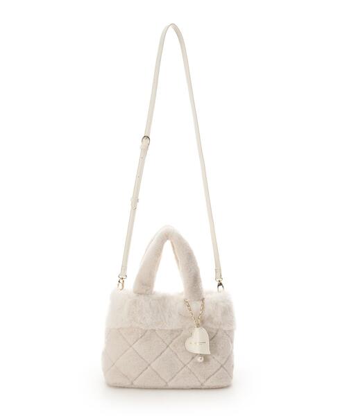 Samantha Thavasa Petit Choice（サマンサタバサ　プチチョイス）の「キルティングファーバッグ（ショルダーバッグ・レディース・ピンク/モカ/オフホワイト・FREE）」の10枚目の写真