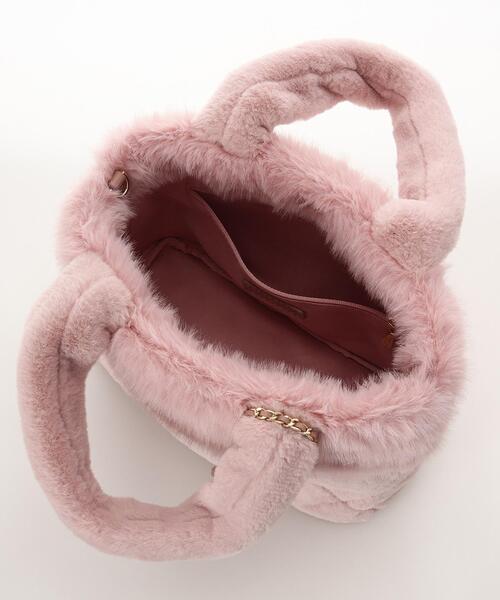 Samantha Thavasa Petit Choice（サマンサタバサ　プチチョイス）の「キルティングファーバッグ（ショルダーバッグ・レディース・ピンク/モカ/オフホワイト・FREE）」の16枚目の写真