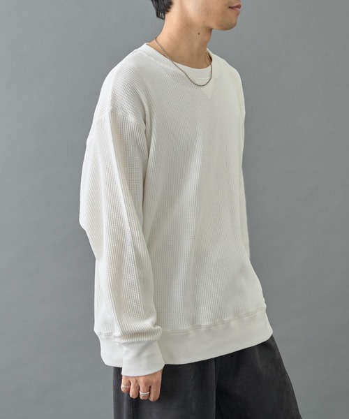 COLONY 2139（コロニートゥーワンスリーナイン）の「ワッフルクルーネック（Tシャツ/カットソー・メンズ・ホワイト/ブラック/チャコールグレー・MEDIUM/LARGE）」の6枚目の写真