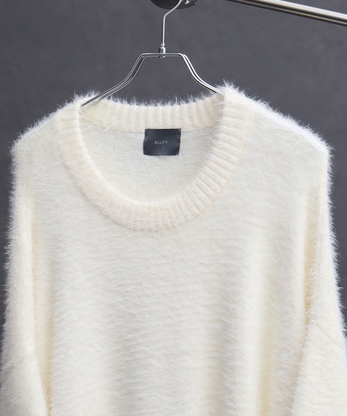 ELLUV/エルヴ】ヘビーシャギーファブリック バルーンスリーブミドル