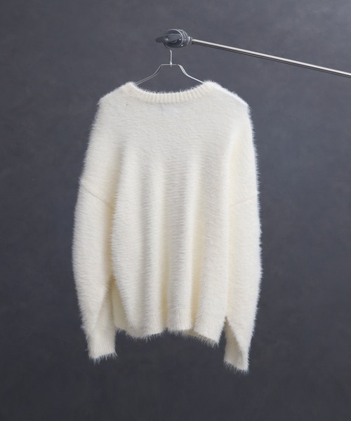 ELLUV/エルヴ】ヘビーシャギーファブリック バルーンスリーブミドル