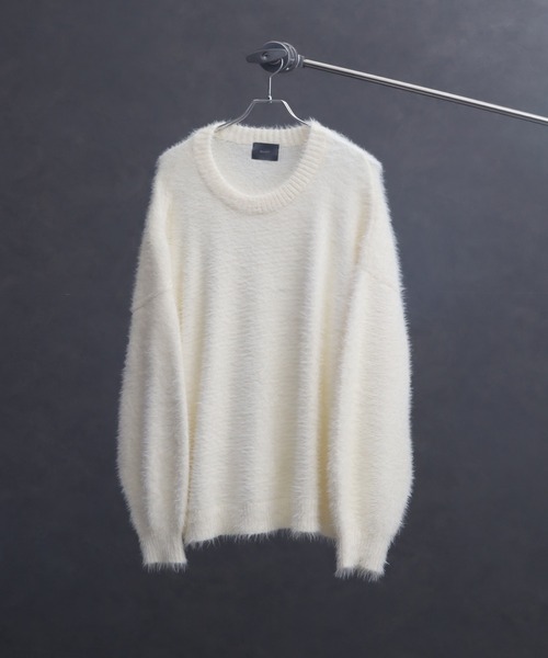 ELLUV/エルヴ】ヘビーシャギーファブリック バルーンスリーブミドル