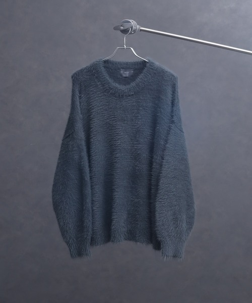 ELLUV/エルヴ】ヘビーシャギーファブリック バルーンスリーブミドル