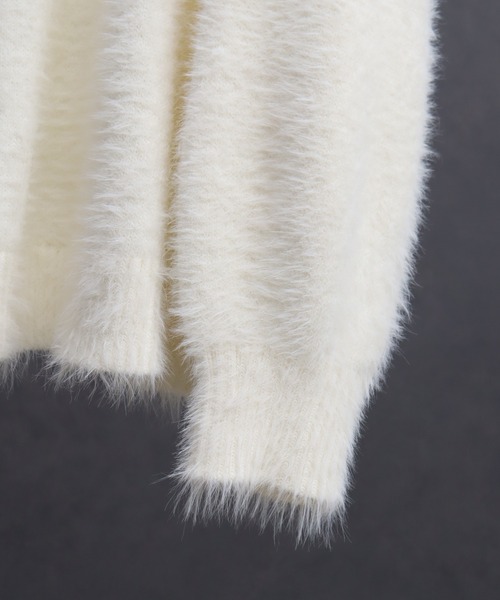 ELLUV/エルヴ】ヘビーシャギーファブリック バルーンスリーブミドル