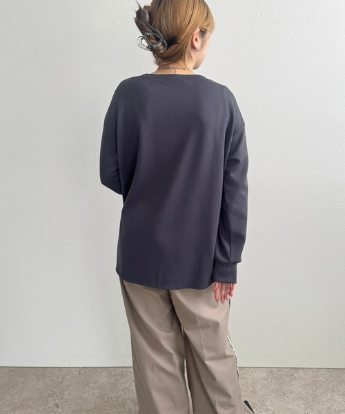 LHELBIE（レルビエ）の「レースプリントロンT（Tシャツ/カットソー・レディース・オフホワイト/チャコールグレー・M）」の21枚目の写真