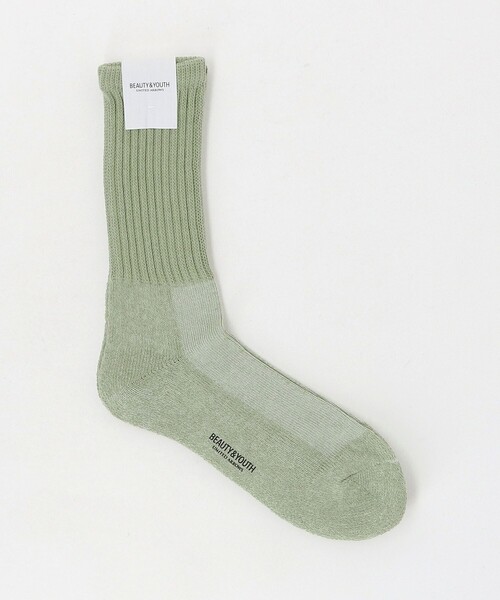 BEAUTY&YOUTH UNITED ARROWS（ビューティーアンドユースユナイテッドアローズ）の「ルーズ パイル クルー ソックス（ソックス/靴下・メンズ・ブラック/ライム/ホワイト/その他1・FREE）」の4枚目の写真