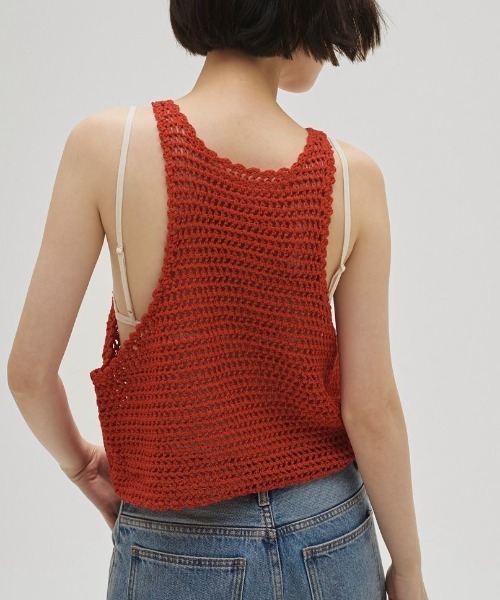 TODAYFUL(トゥデイフル)の「【TODAYFUL/トゥデイフル】Scallop Knit Tanktop/スカラップニットタンクトップ(ベスト・レディース・ブラック/レッド/キナリ・FREE)」の15枚目の写真