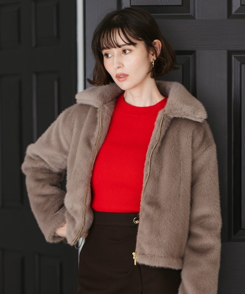 31 Sons de mode（トランテアン　ソン　ドゥ　モード）の「2025秋冬新作 袖フリルボトルネックニット（ニット/セーター・レディース・ブラック/オフホワイト/レッド/ブルー・ﾌﾘ-）」の10枚目の写真