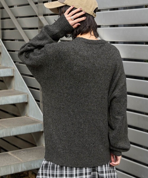 帯電防止/ウォッシャブル/アンチピリング> ミックスヤーン オーバー