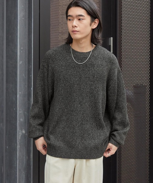 チャコール のん様 帯電防止/ウォッシャブル/アンチピリング> ミックスヤーン オーバー