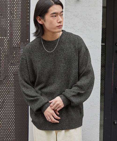 帯電防止/ウォッシャブル/アンチピリング> ミックスヤーン オーバー