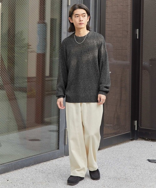 帯電防止/ウォッシャブル/アンチピリング> ミックスヤーン オーバー