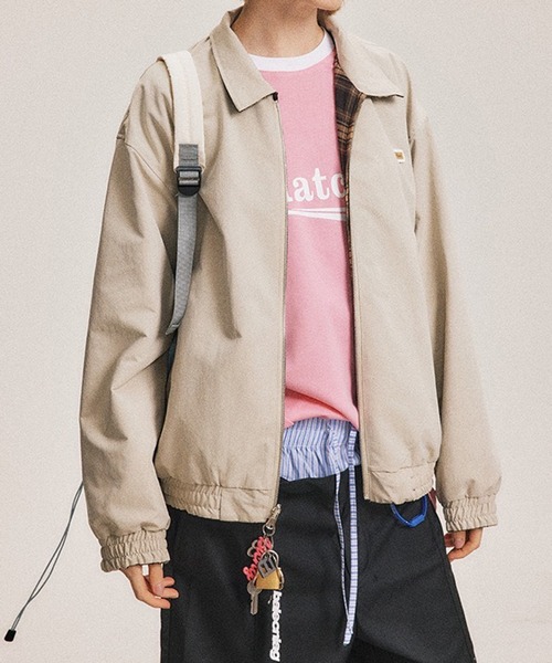 VIBGYOR(ヴィブジョー)の「リバーシブルチェック柄 ビッグシルエットブルゾン/韓国ストリートファッション ユニセックス 秋冬(CZ)(その他アウター・レディース・ブラウン・L/M)」の3枚目の写真