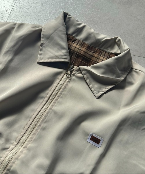 VIBGYOR(ヴィブジョー)の「リバーシブルチェック柄 ビッグシルエットブルゾン/韓国ストリートファッション ユニセックス 秋冬(CZ)(その他アウター・レディース・ブラウン・L/M)」の12枚目の写真