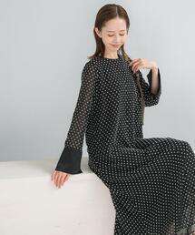 URBAN RESEARCH ROSSO WOMEN | ドットジャガードストレートワンピース(ワンピース)