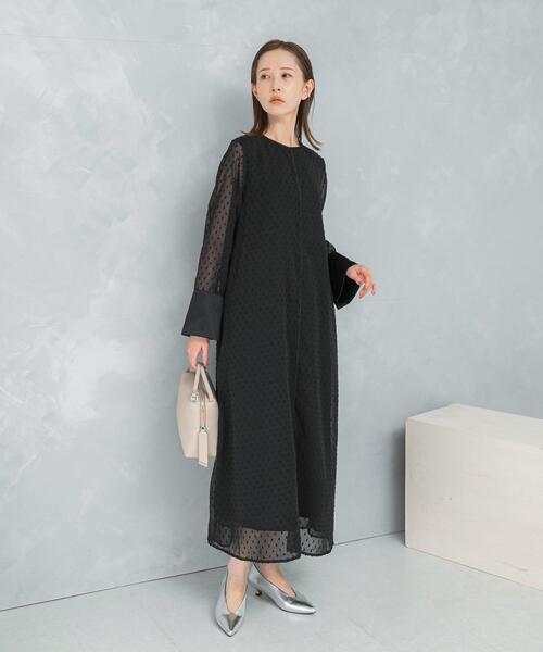 ドットジャガードストレートワンピース（ワンピース）｜URBAN RESEARCH