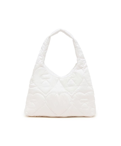 A BATHING APE（アベイシングエイプ）の「QUILTED HEART MONOGRAM SHOULDER BAG（ショルダーバッグ・レディース・ネイビー/オリーブ/アイボリー・FREE）」の13枚目の写真